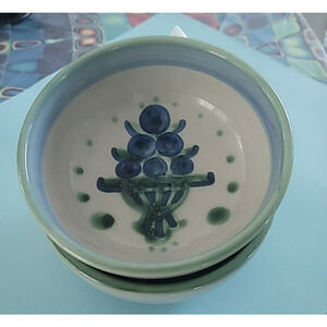 M.A. Hadley Glazed Pottery 5.5” Bowl Fruit Berry Cereal Blueberry Bouquet